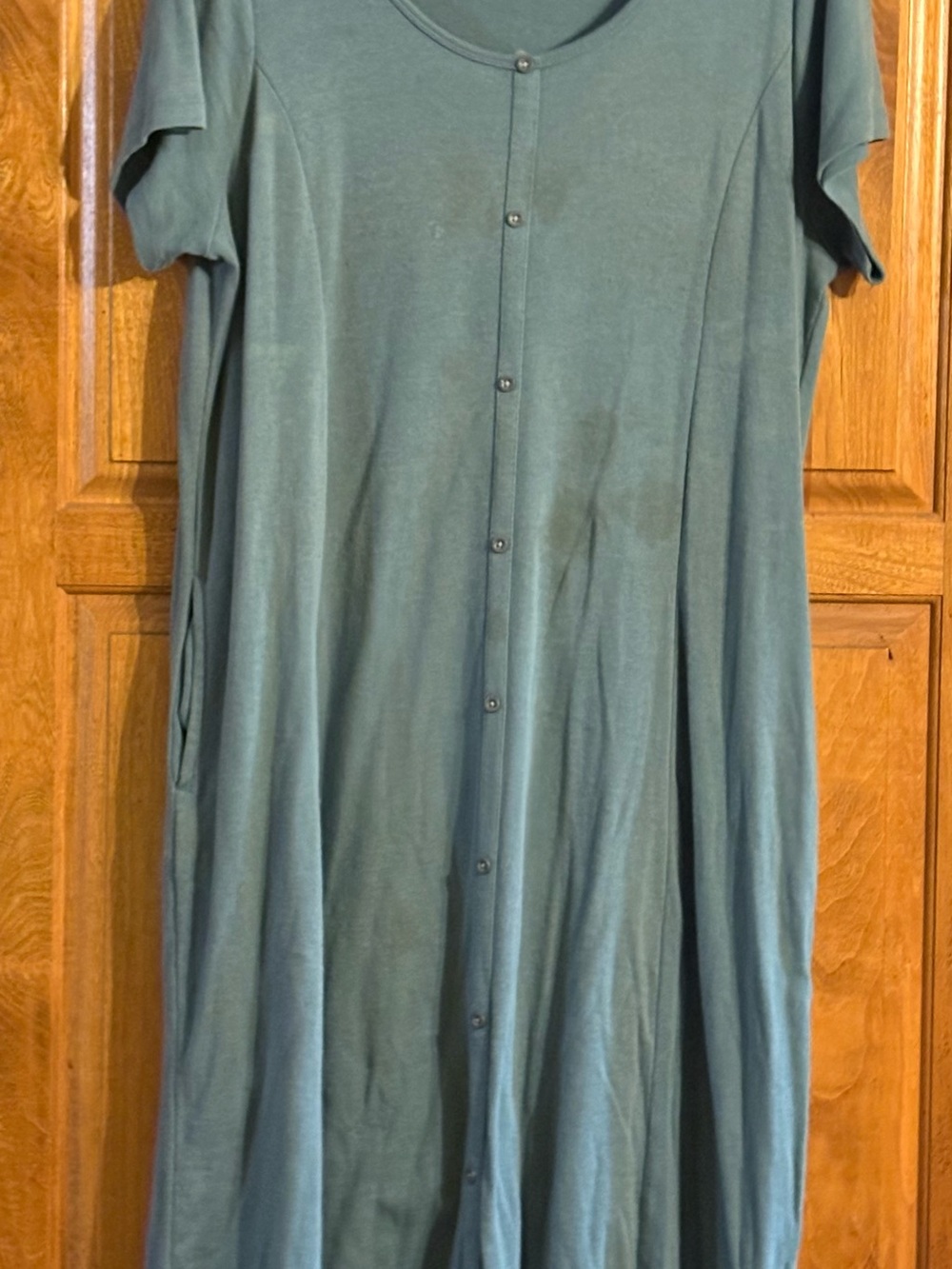Woman Within Short Sleeve Scoop Neck Dress Sage Green 18/20